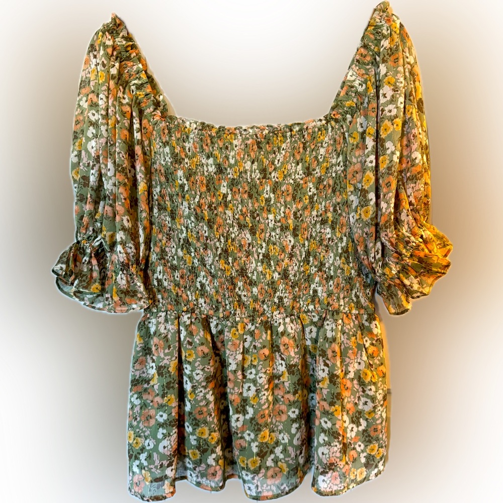 Sage Floral Blouse